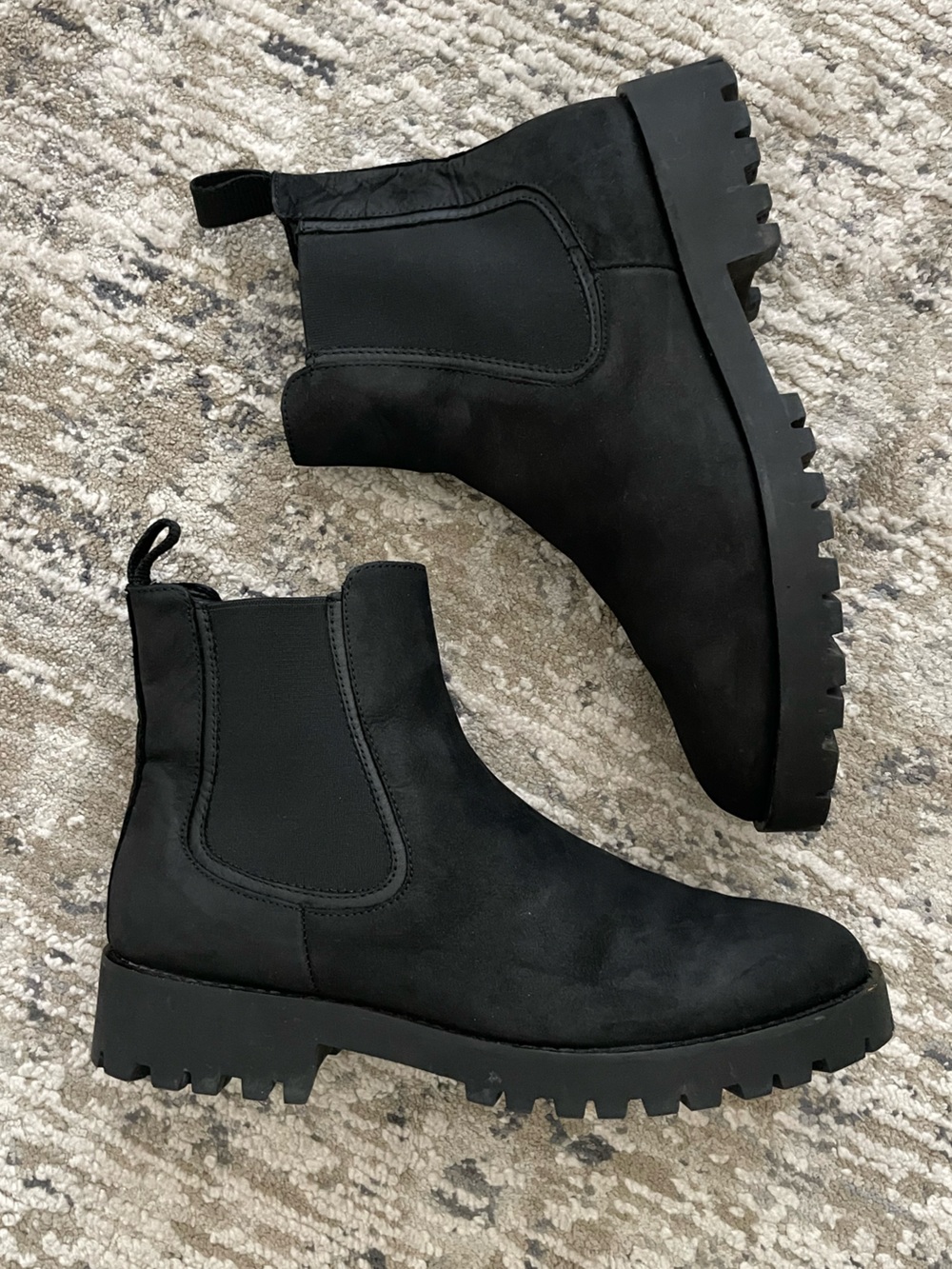 Thursday Black Matte Chunky Boots Lug Sole Chelsea